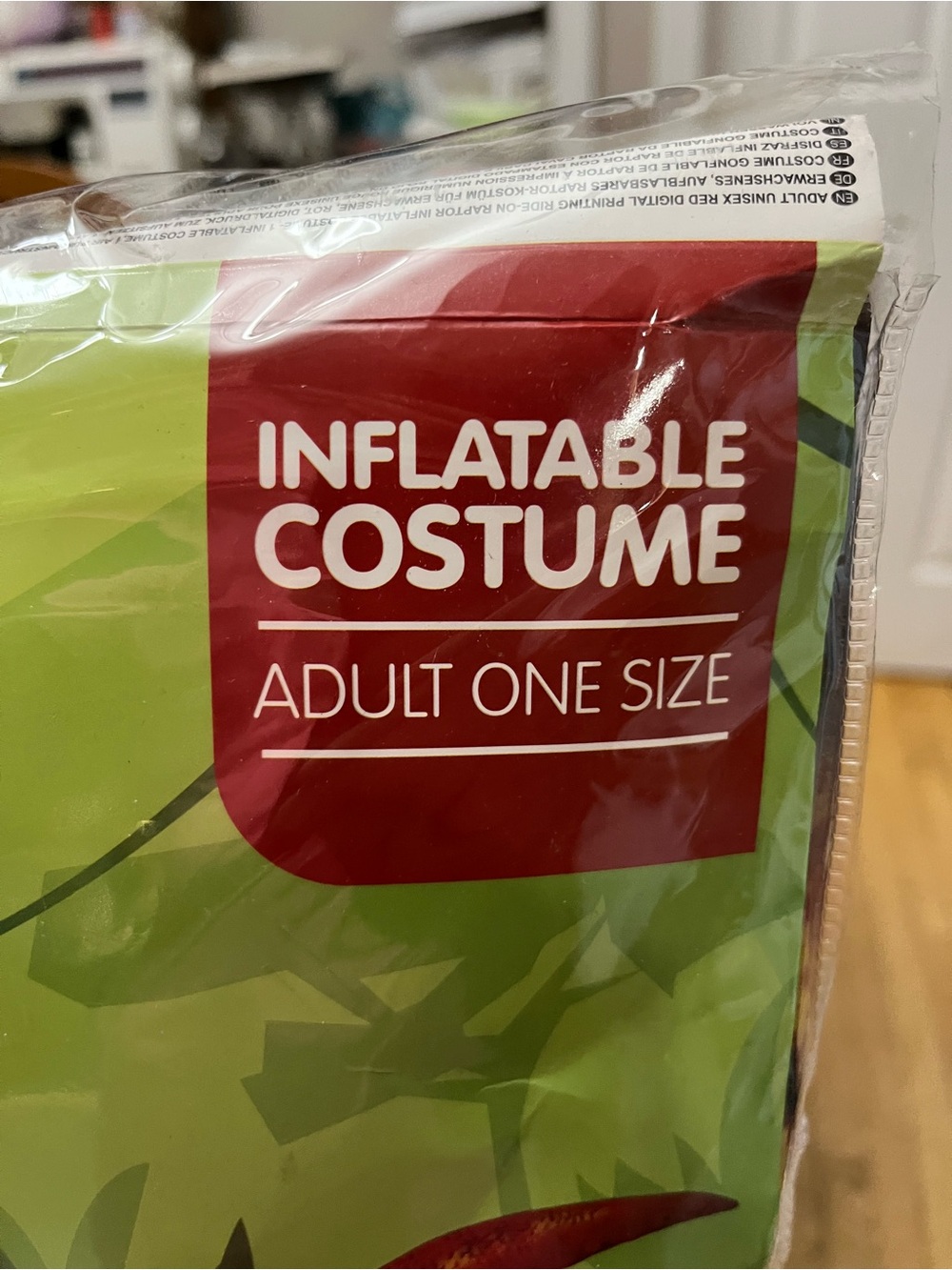 Puff Me Up Ride a Raptor Inflatable Costume - Red - Picture 2 of 3